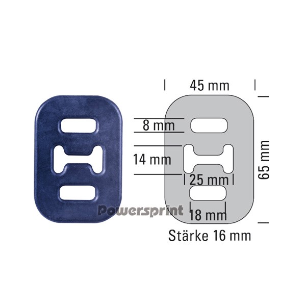 Silentbloc Echappement 220°C POWERSPRINT épaisseur 16mm - PS-909915 - 909915 - 3661768257760