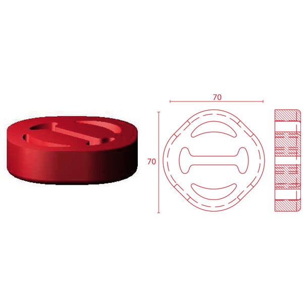 Silent-Bloc Powerflex Auspuff 70/70mm - PF-EXH006 - EXH006 - 5055676511904
