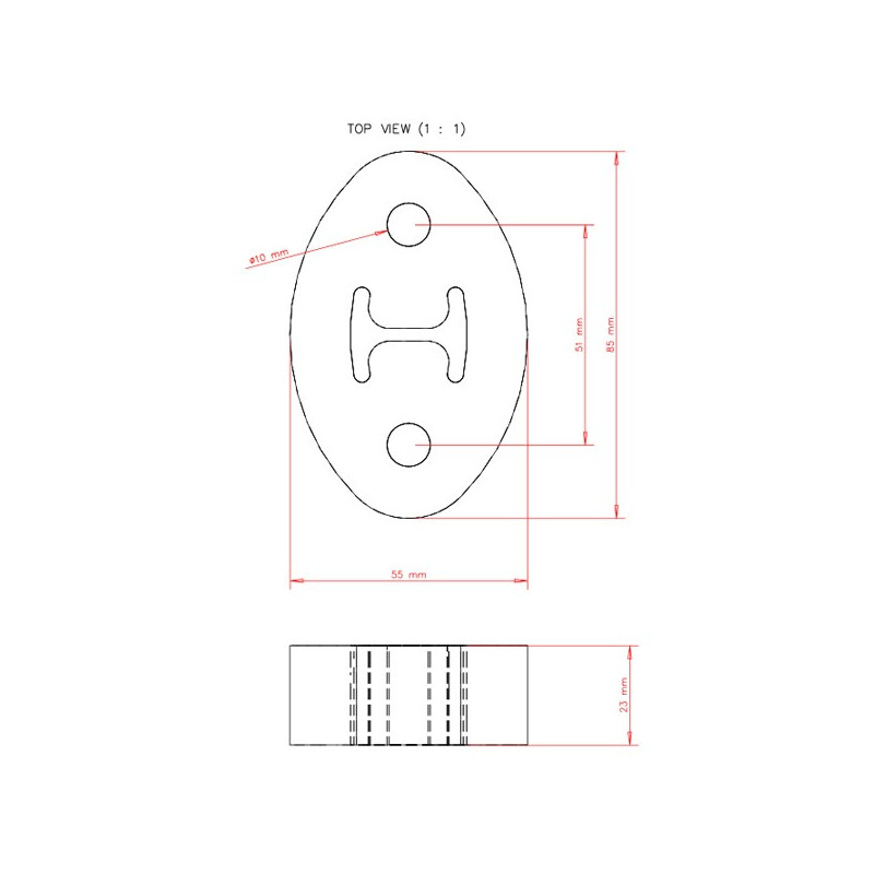 Silent Bloc Powerflex Fissaggio Scarico 85mm 55mm - PF-EXH012 - EXH012 - 5055676511966