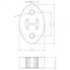 Silent bloc Powerflex Befestigung Auspuff 85mm 55mm