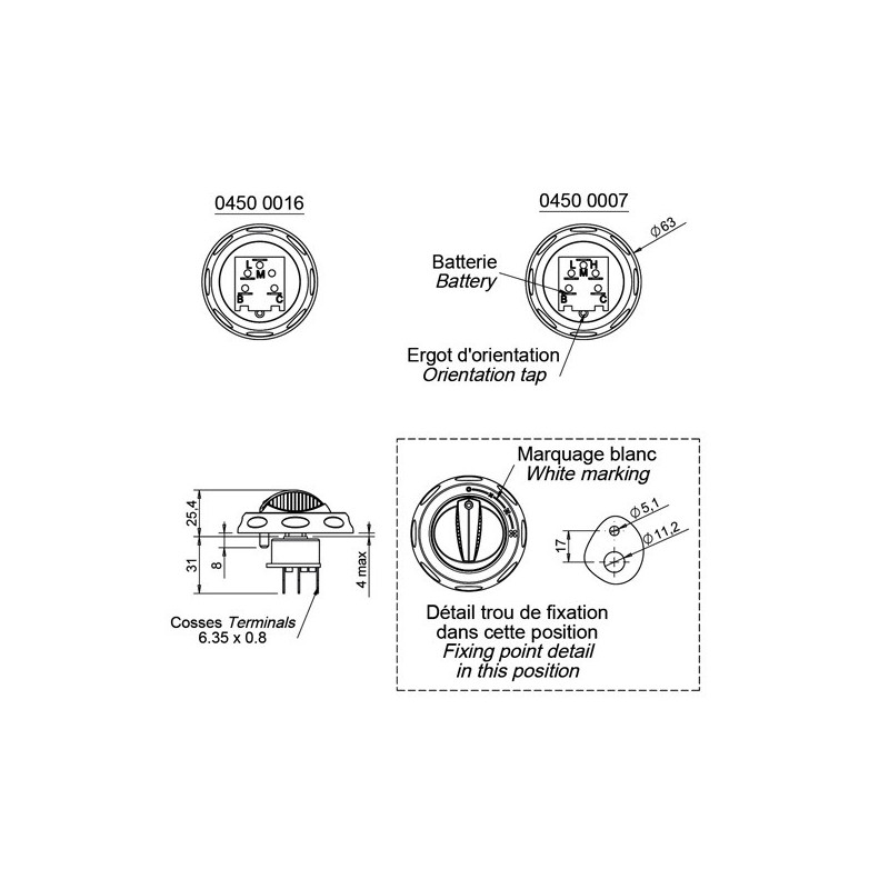 Interruttore 3 Velocità 4 Posizioni Riscaldamento Siroco Minox turbine Riscaldamento GAO - EL-CHAUFF942 - 04500007 - 3661768470114