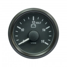 VDO SingleViu voltmeter diameter 52mm black background 8-16V