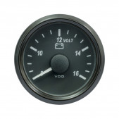Voltmètre VDO SingleViu Diamètre 52mm Fond Noir 8V/16V