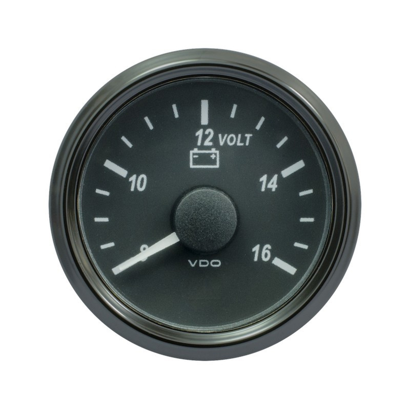 Voltimetro VDO SingleViu Diametro 52mm Fondo Nero 8V/16V - V-VO-3832770001 - A2C3832770001 - 3661768608036