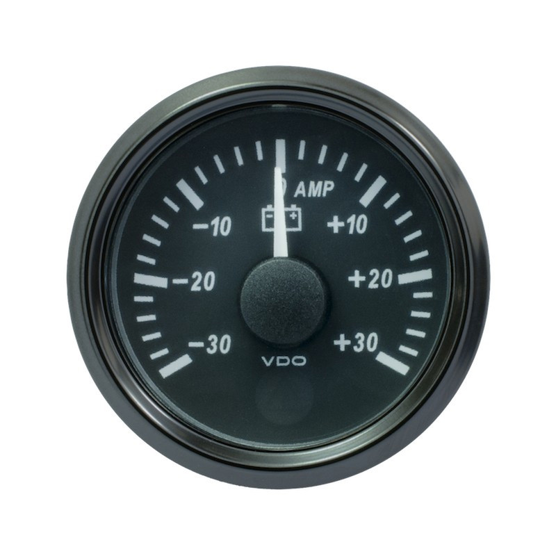 Amperemeter VDO SingleViu Durchmesser 52mm Schwarzer Boden -30A/+30A - V-AM-3833090001 - A2C3833090001 - 3661768608012