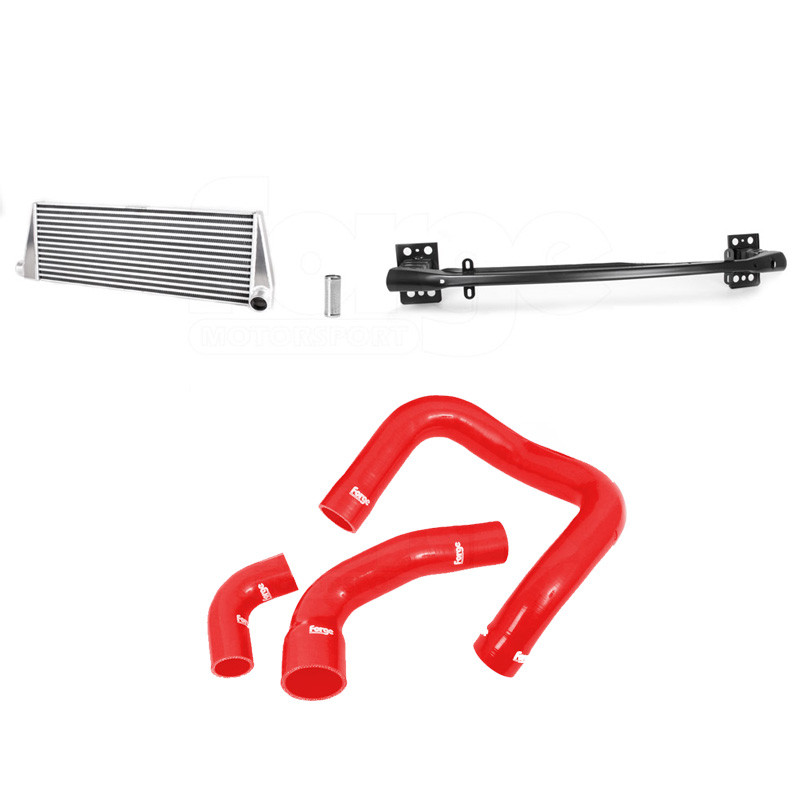 Ladeluftkühler Forge Fiat 500 Abart Frontmontage Rot - FO-FMINTF500-R - FMINTF500-RED-MAN - 3661768611883