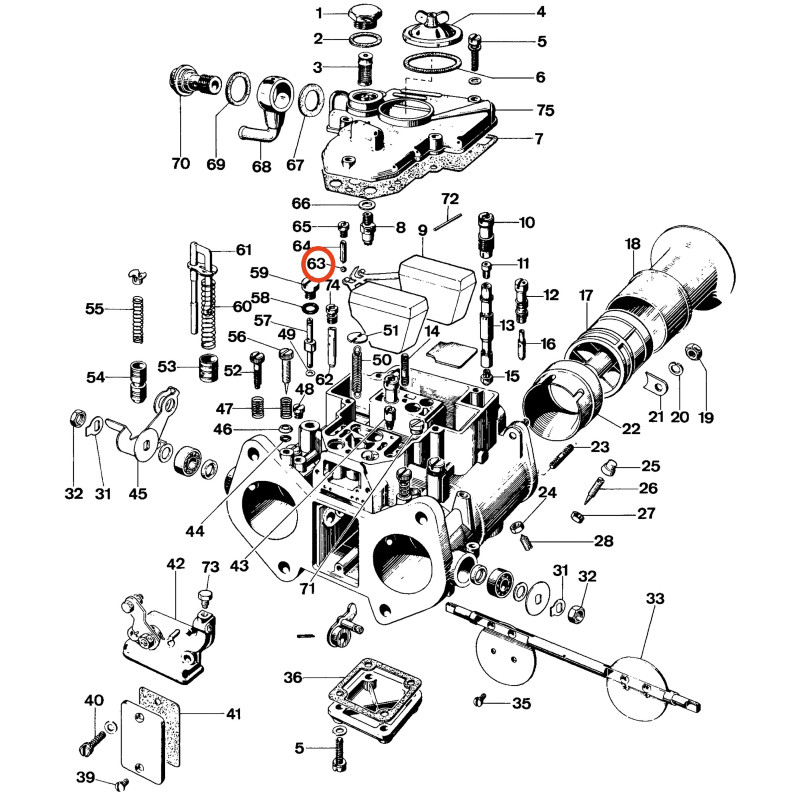 Palla di valvola Weber 40 / 45 DCOE - W-5830000300 - 5830000300 - 3661768440742