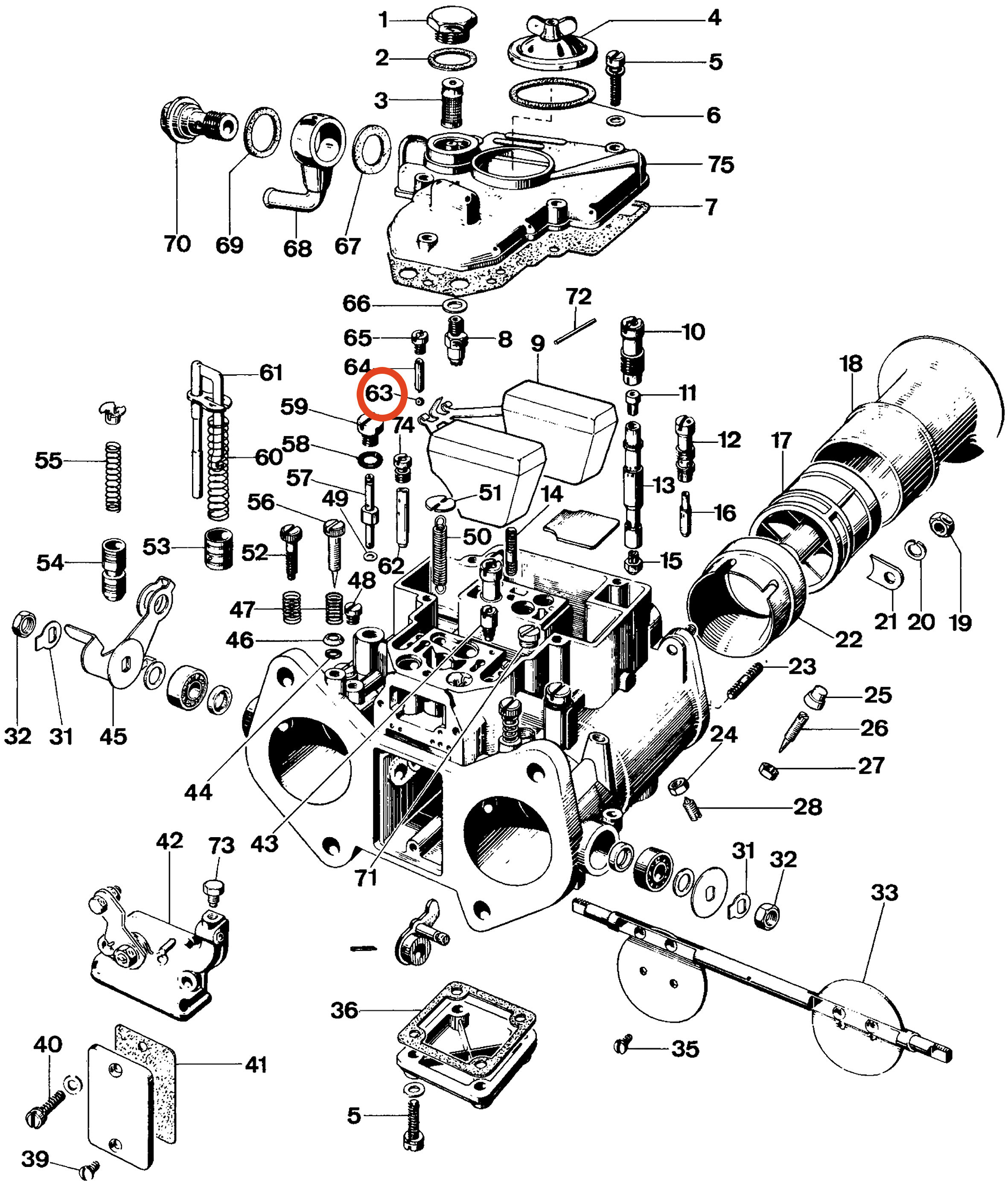 Palla di valvola Weber 40 / 45 DCOE - W-5830000300 - 5830000300 - 3661768440742