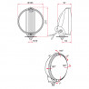 187mm Black High Beam Light